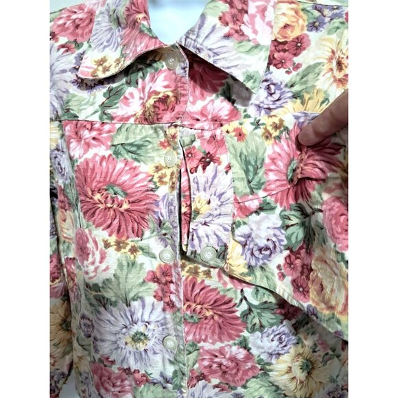 New Identity Women's Floral Cotton Jacket Size L - Picture 6 of 12